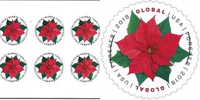 Global Poinsettia Forever Stamps (10-pack)
