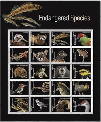 Endangered Species Forever Stamps (20-Sheet, 2023)
