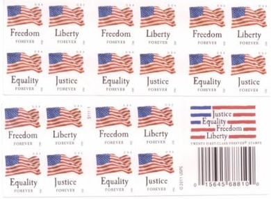 Forever Stamps: Four Flags Booklet (20 Stamps)
