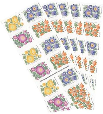 Mountain Flora Wildflower Stamps: 100 First-Class (5 Books)
