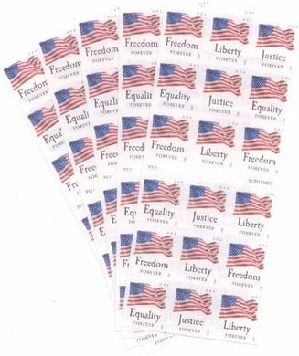 USPS Forever Stamps: Four Flags, 90 Stamps (5 booklets)
