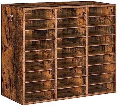 HOOBRO 27-Compartment Wooden Literature & Mail Organizer
