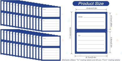 Return Address Mailing Labels: 120 self-adhesive, 4.5x3.5" labels
