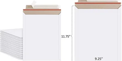 Rigid White Cardboard Mailers (9.25x11.75", 25-Pack)