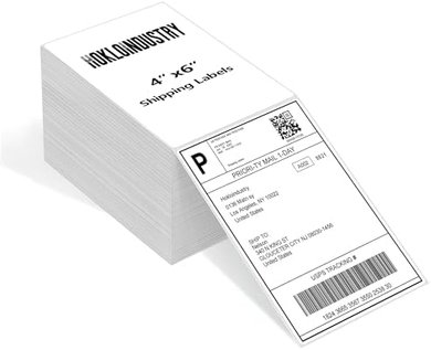 4x6" Thermal Shipping Labels (500-pack), compatible with Rollo, Zebra printers.