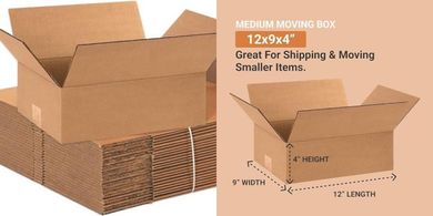 AVIDITI Medium Shipping Boxes (12x9x4", 25-pack)
