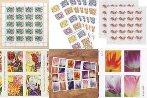 Beautiful Floral Postage Stamps: A Collection of 5