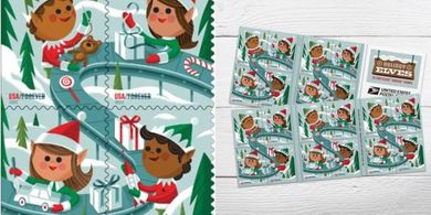 2022 USPS Holiday Elves Christmas Stamps (Booklet of 20)
