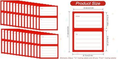 60 Self-Adhesive Return Address Mailing Labels (4.5x3.5")
