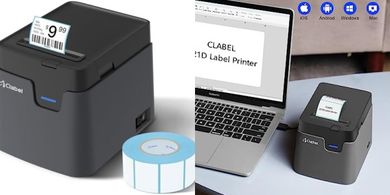 CLABEL 221D Bluetooth Barcode Printer: 2" labels for shipping & warehouse
