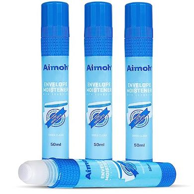 Aimoh Envelope Moistener & Sealer: Fast-Drying Adhesive, 4-Pack
