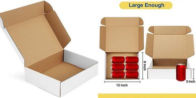 White Cardboard Shipping Boxes (22 Pack, 12x9x3") for Small Business
