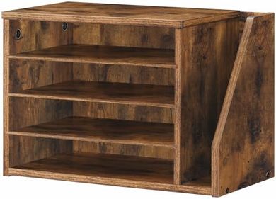 HOOBRO Rustic Wood Mail & File Organizer with Adjustable Shelves
