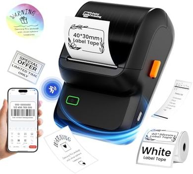 Portable Bluetooth Thermal Label Printer for Business Logos & Barcodes
