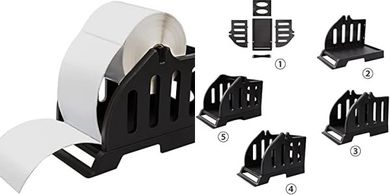 Black Stand with Roll & Fan-Fold Label Holder for 4x6" Thermal Printers
