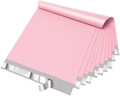 Pink Poly Mailers: 12x15.5", 50 Waterproof, Self-Seal Bags
