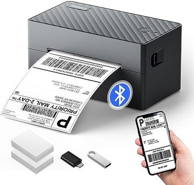 Bluetooth Thermal Label Printer for Shipping (Android, iOS, Windows, Mac, Chromebook)
