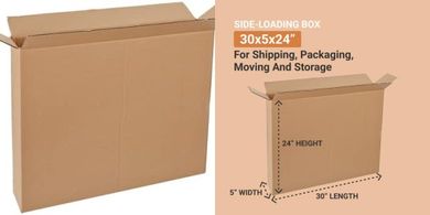 Aviditi Large Side-Loading Shipping Boxes (30x5x24", 10-pack)
