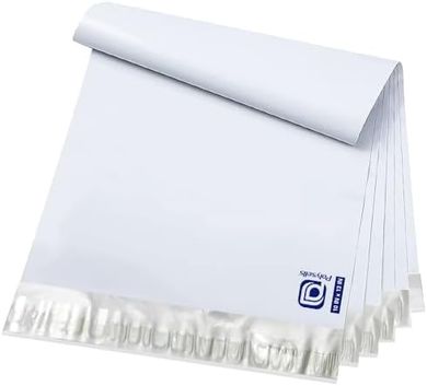 Poly Mailers: 100 White/Silver, 10x13", Waterproof & Tear-Resistant
