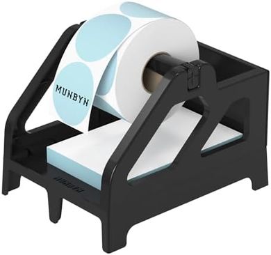 MUNBYN Desktop Thermal Label Dispenser for Rolls & Fan-Fold Labels (Black)
