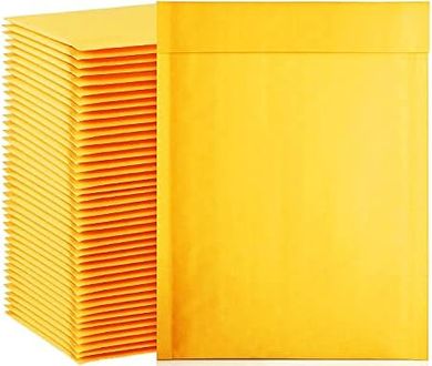 Kraft Bubble Mailers (6x10", 100-pack), Self-Sealing, Yellow
