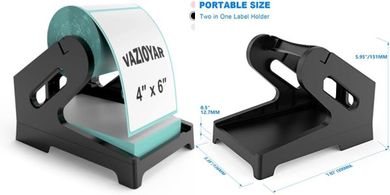 Black Desktop Thermal Label Holder for Rolls & Fan-Fold Labels
