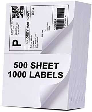 Half-Sheet Self-Adhesive Shipping Labels (1000 Labels, 8.5x5.5")
