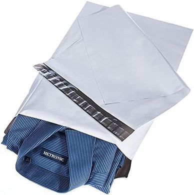 Metronic White Poly Mailers: 100 Large, Self-Sealing, Waterproof Bags
