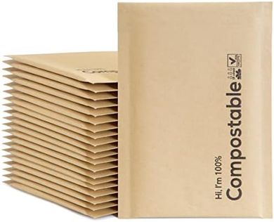 Biodegradable Bubble Mailers (25 Kraft Brown, Compostable)
