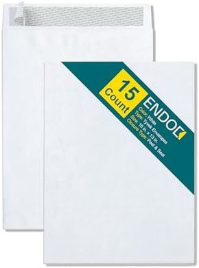 Tyvek Mailers: 10x13 Inch, Tear-Resistant, Self-Seal, Bulk (15)
