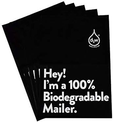 Biodegradable Black Mailers (50, 12x15.5", Self-Sealing)
