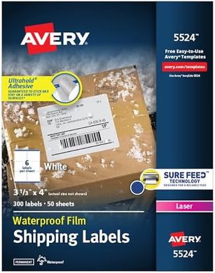 Avery Waterproof Printable Shipping Labels (3"x4", 300)
