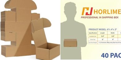 HORLIMER 40-Pack Brown Mailing Boxes (6x4x3 inches)
