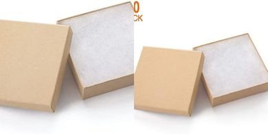 Brown Cardboard Jewelry Gift Boxes (20 Pack, 3.5x3.5x1 inch)
