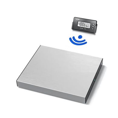 Heavy-duty digital shipping scale with wireless display, for various packages.
