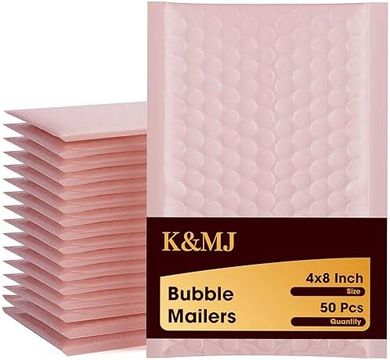 Sakura Pink Bubble Mailers: 50 Pack, Self-Seal, Thickened, for Small Businesses
