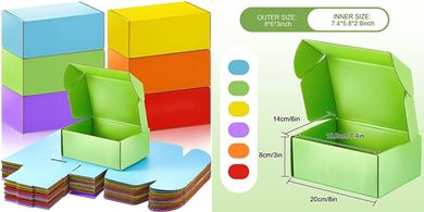 SATINIOR 24 Colorful Cardboard Gift Boxes with Lids (8x6x3")
